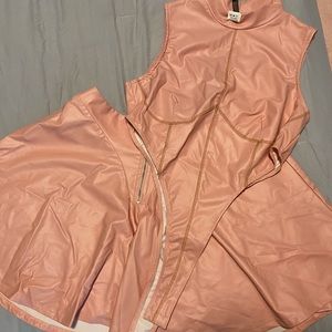 2-Piece Blush Pink Skater Skirt Set